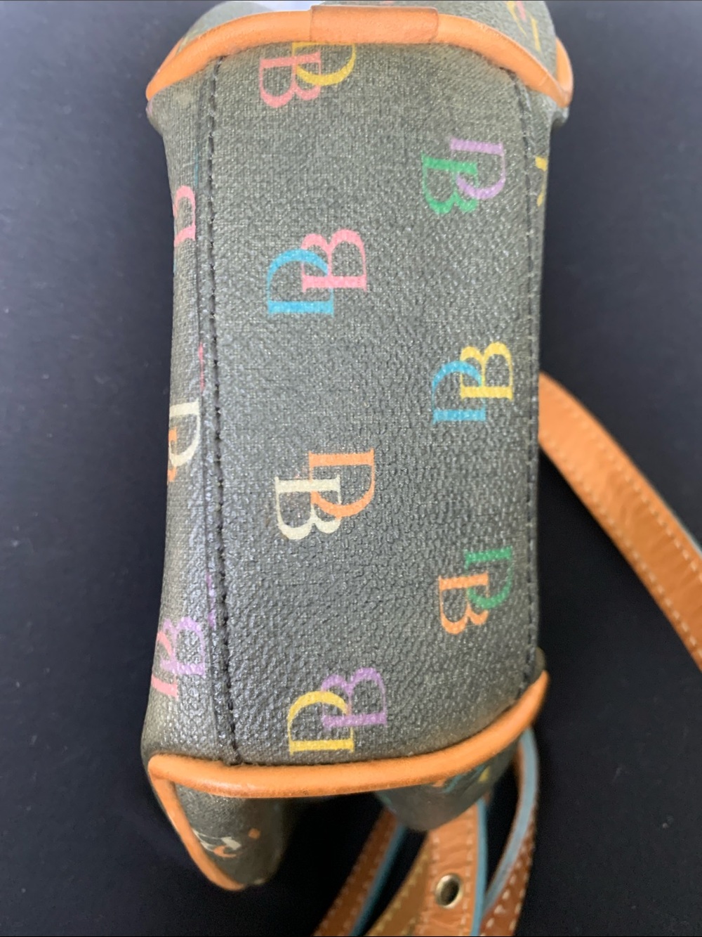 Dooney & Bourke Brown Mini Logo Backpack with Multicolor Accents - Picture 4 of 7